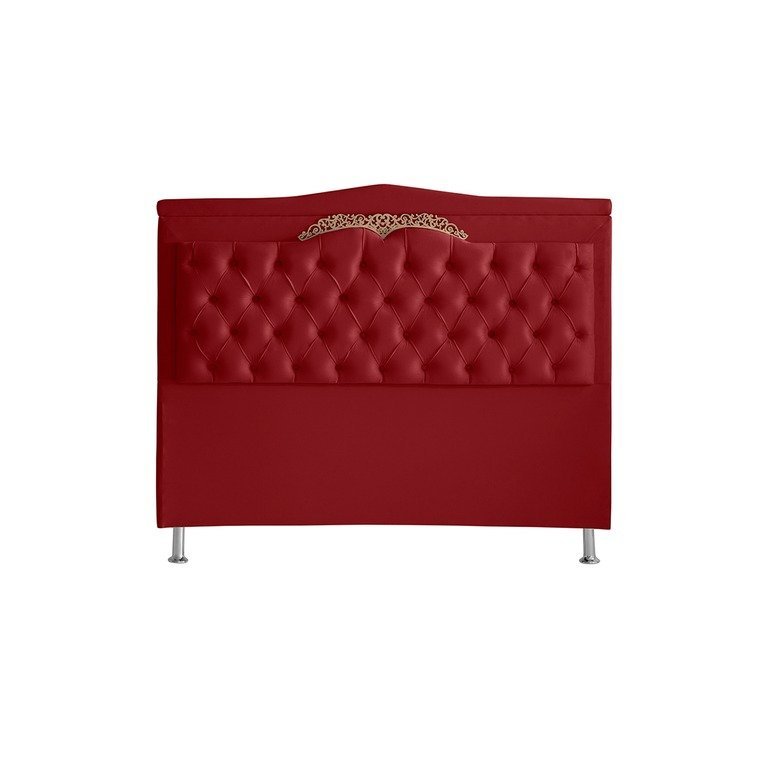 Cabeceira de Cama Box Madri Casal Queen 160 Cm Suede Vermelho Ec Móveis Cabeceira de Cama Box Madri Casal Queen 160 Cm Suede Vermelho Ec Móveis
