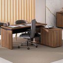 Ver imagem 3 de Mesa para Escritório Gerencia 1 Porta Nogal/preto - Artany Móveis