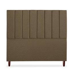 Cabeceira Estofada Cama Box Casal Carla 140cm Linho:marrom - 1
