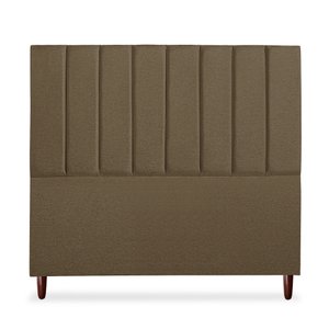 Cabeceira Estofada Cama Box Casal Carla 140cm Linho:marrom