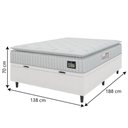 Ver imagem 4 de Cama Box Baú Colchão Casal Espuma D45 Lazio Pillow Top 138x188x70cm Linho Branco Hellen