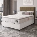 Ver imagem 2 de Cama Box Baú Colchão Casal Espuma D45 Lazio Pillow Top 138x188x70cm Linho Branco Hellen
