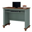 Ver imagem 2 de Escrivaninha de Madeira com Porta Teclado e Pés Torneados - Verde Menta com Tampo e Base Imbuia