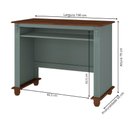 Ver imagem 4 de Escrivaninha de Madeira com Porta Teclado e Pés Torneados - Verde Menta com Tampo e Base Imbuia