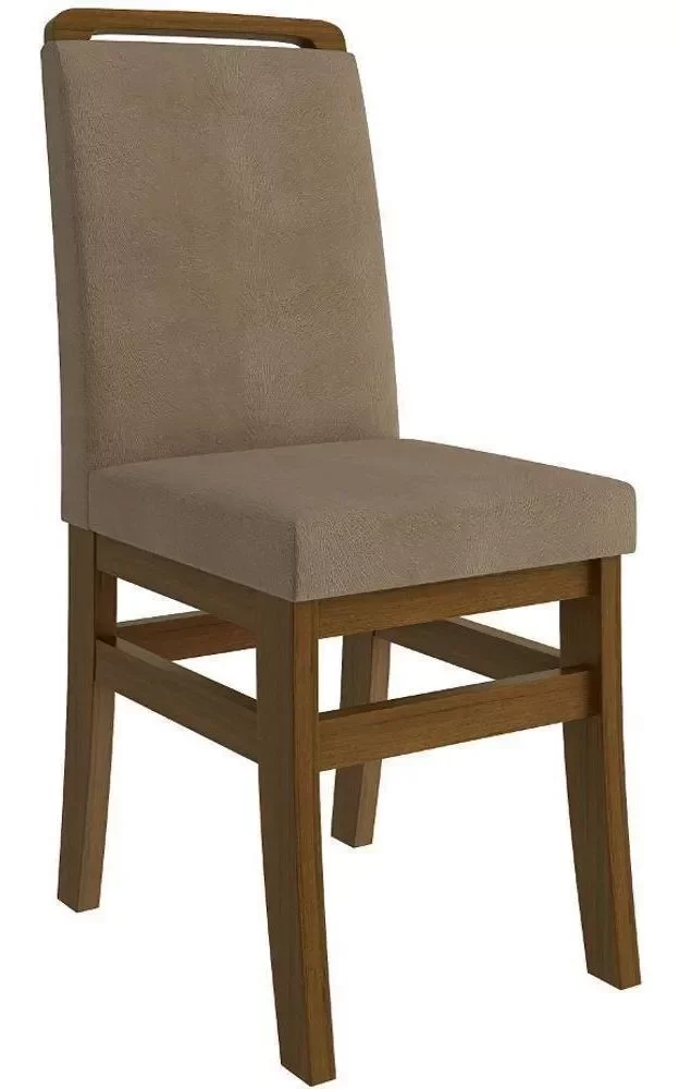 Conjunto Mesa de Jantar Cairo Tampo Vidro com 6 Cadeiras Madeira Clara Canela/cacau Espresso Móveis - 4