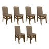 Conjunto Mesa de Jantar Cairo Tampo Vidro com 6 Cadeiras Madeira Clara Canela/cacau Espresso Móveis - 3