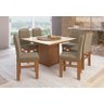 Conjunto Mesa de Jantar Cairo Tampo Vidro com 6 Cadeiras Madeira Clara Canela/cacau Espresso Móveis - 1