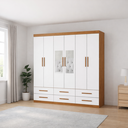 Ver imagem 1 de Guarda Roupa 6 Portas 6 Gavetas e Espelho Unique -grand Line