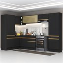 Ver imagem 1 de Cozinha Completa De Canto Mp2090 Com Armário E Balcão Preta