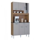 Ver imagem 2 de Cozinha Compacta Coral 6 Portas 1 Gaveta Damasco/off White - Poquema