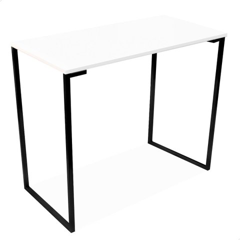 Escrivaninha Mesa de Apoio Industrial 900 Mm Preto e Branco