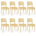 Ver imagem 1 de Kit 8 Cadeiras de Jantar Roma Plástico Polipropileno Bege Oficial Webshop