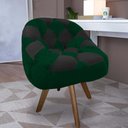 Ver imagem 1 de Poltrona Paloma Escritório Sala Giratória Madeira Suede Verde e Suede Grafite - Dominic Decor