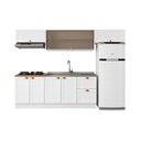 Ver imagem 2 de Cozinha Modulada Olivia 5 Peças com Aéreo de 120cm com Vidro Reflex Poliman Móveis