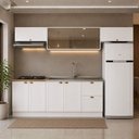 Ver imagem 1 de Cozinha Modulada Olivia 5 Peças com Aéreo de 120cm com Vidro Reflex Poliman Móveis
