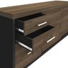 Armário para Escritório 2 Portas 3 Gavetas Charuto/Preto - Artany Móveis - 5
