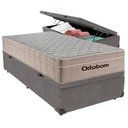 Ver imagem 3 de Cama Box Baú Airtech Solteiro Colchão de Molas Ensacadas Ortobom 88x188x60cm