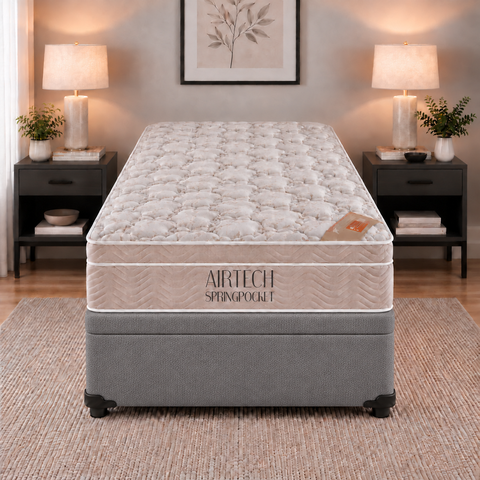 Cama Box Baú Airtech Solteiro Colchão de Molas Ensacadas Ortobom 88x188x60cm