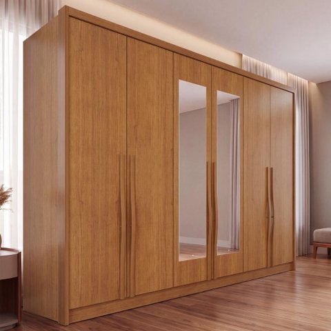 Guarda-Roupa Casal com Espelho 6 Portas e 6 Gavetas Multimóveis Crnvh-GRP137 Cinamomo