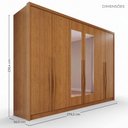 Ver imagem 4 de Guarda-Roupa Casal com Espelho 6 Portas e 6 Gavetas Multimóveis Crnvh-GRP137 Cinamomo