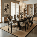Ver imagem 2 de Mesa de Jantar Imperial Preta + 8 Cadeiras de Jantar Imperial com Estofado Clássico Bege 80X220X110C