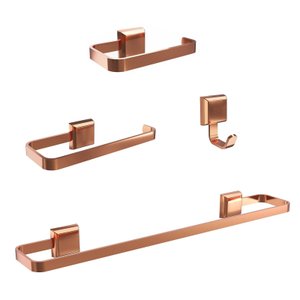 Kit Acessórios para Banheiros 4 Peças Lavabo Banheiro Rose Gold