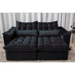 Sofá Retrátil e Reclinável Ipanema 1,50m em Tecido Veludo C/pillow Nos Braços - Montagem Inclusa:pre - 3