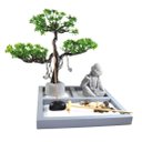 Ver imagem 1 de Terrário Bandeja Areia Altar Jardim Zen Decorativo Buda Madeira 20cm