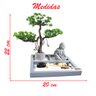 Terrário Bandeja Areia Altar Jardim Zen Decorativo Buda Madeira 20cm - 2