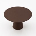 Ver imagem 2 de Mesa de Jantar Cone Redondo 90 cm Laca Marrom Cacau com Vidro