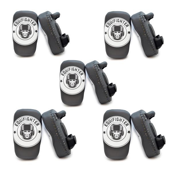 Kit 5 Aparadores de Chute Muay Thai Equifighter Preto - 1