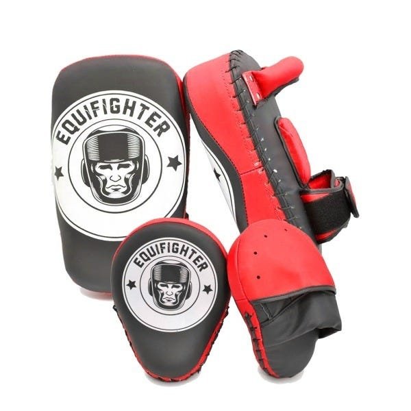 Kit Aparador de Chute + Luva de Foco Fechada Vermelho Equifighter - 1