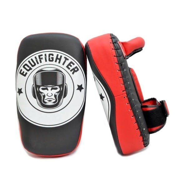 Kit Aparador de Chute + Luva de Foco Fechada Vermelho Equifighter - 2