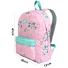Mochila Feminina Escolar Juvenil Impermeável Florida Grande Resistente Rosa Costas Boa Forma + - Ros - 2