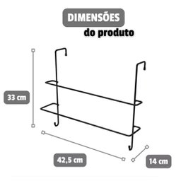 Porta Toalha Suporte  Encaixe Box Toalheiro Duplo  Preto - 3