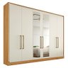 Guarda Roupa Casal Argos 6pts Mdf Espelho Peróba/off White - 2