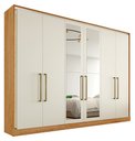 Ver imagem 2 de Guarda Roupa Casal Argos 6pts Mdf Espelho Peróba/off White