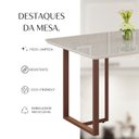 Ver mais imagens de Mesa para Sala de Jantar Retangular 120x90cm MDF com Vidro Lunna Branco/Marrom/Off White