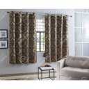 Ver imagem 1 de Cortina para Varão em Jacquard Listrado Tradicional Dourado - 1,80m X 2,00m
