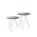Ver imagem 3 de Mesa de Canto Duo Lisboa Ferro Branco Tampo Amêndoa