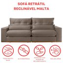 Ver imagem 7 de Sofá Retrátil Reclinável 230 cm Malta Veludo Bege Yescasa