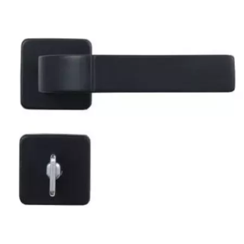 Fechadura Mgm Modena Wc Roseta Quadrada Preto Fosco