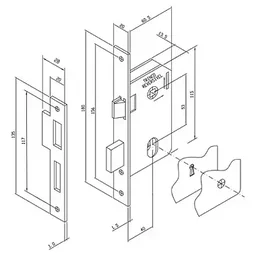 Fechadura Mgm Modena Wc Roseta Quadrada Preto Fosco - 4