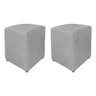 Kit 2 Puffs Quadrados Decorativo Laila em Linho Cinza - 1