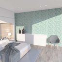 Ver imagem 1 de Papel de Parede Arabesco Verde Gh Papel de Parede 3,3m