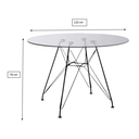 Ver imagem 2 de Mesa Eiffel Redonda 110cm Tampo de Vidro com Base de Ferro Preto