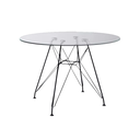 Ver imagem 1 de Mesa Eiffel Redonda 110cm Tampo de Vidro com Base de Ferro Preto