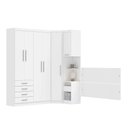 Ver imagem 2 de Quarto Composto Alpes 6 Portas 5 Gavetas MDP 134,50cm Branco com Guarda Roupa e Cabeceira Luciane