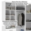 Ver imagem 5 de Quarto Composto Alpes 6 Portas 5 Gavetas MDP 134,50cm Branco com Guarda Roupa e Cabeceira Luciane