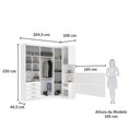 Ver imagem 6 de Quarto Composto Alpes 6 Portas 5 Gavetas MDP 134,50cm Branco com Guarda Roupa e Cabeceira Luciane